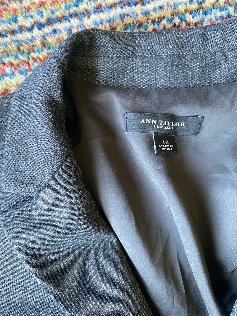 Ann Taylor Charcoal Gray Wool/Poly Blazer - Picture 2 of 12